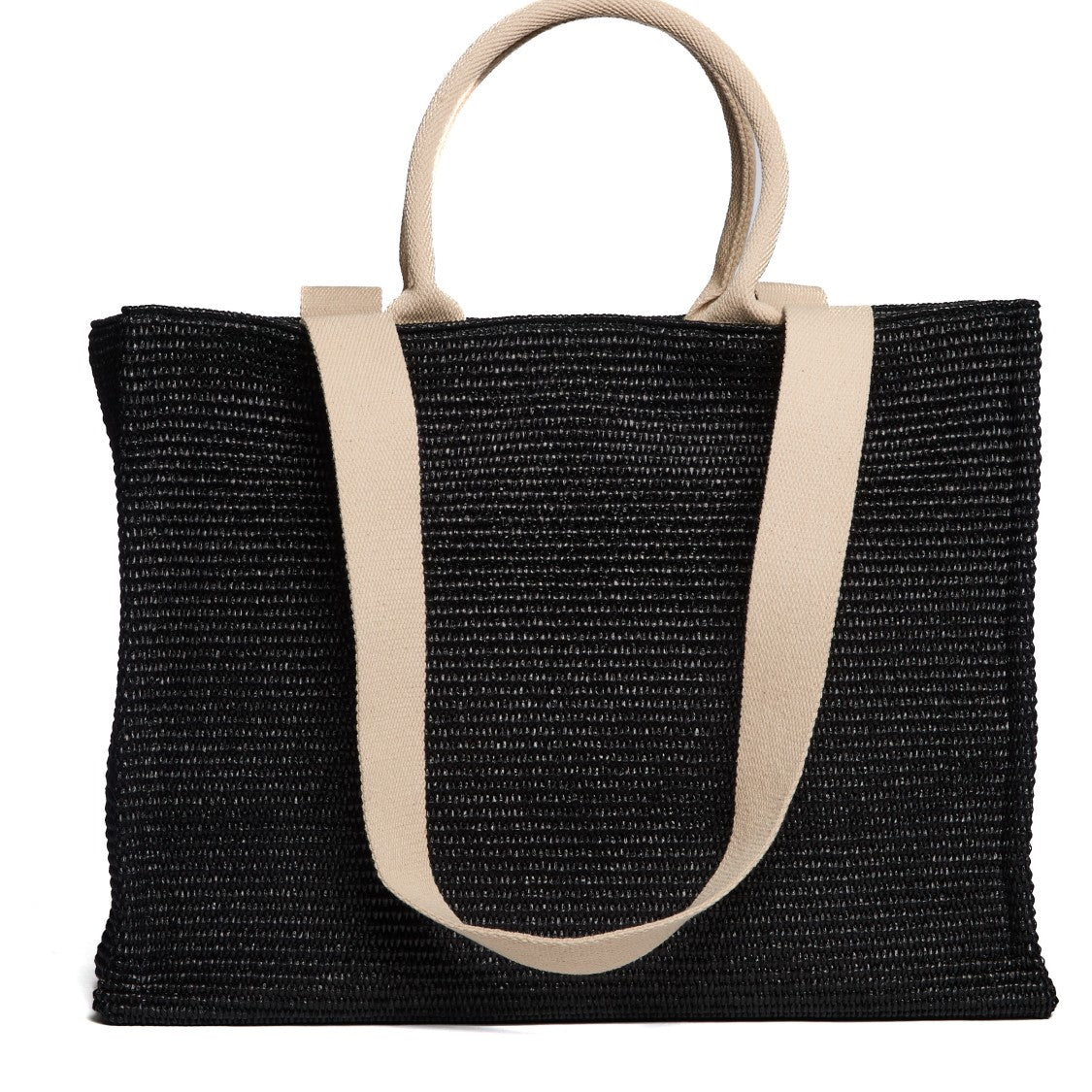 Marni Natural Raffia Effect Fabric Large Tote Bag