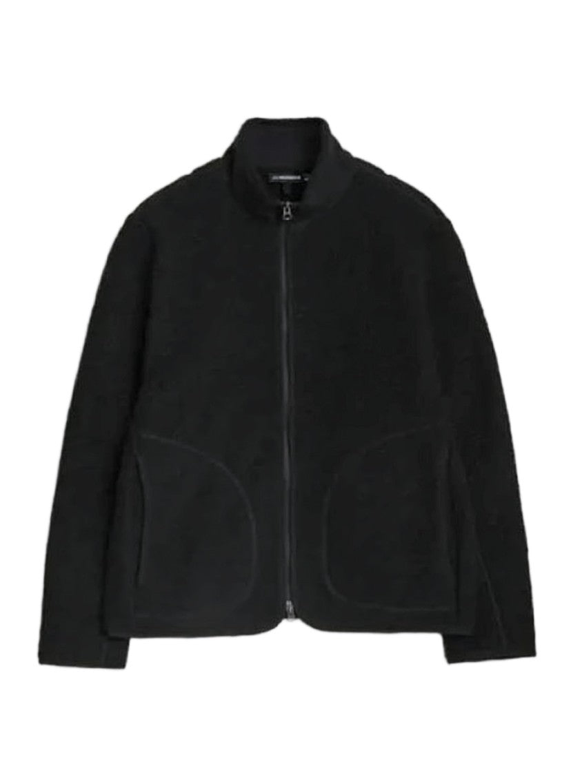 J Lindeberg Minimalist Black Bomber Jacket With Fitted Collar