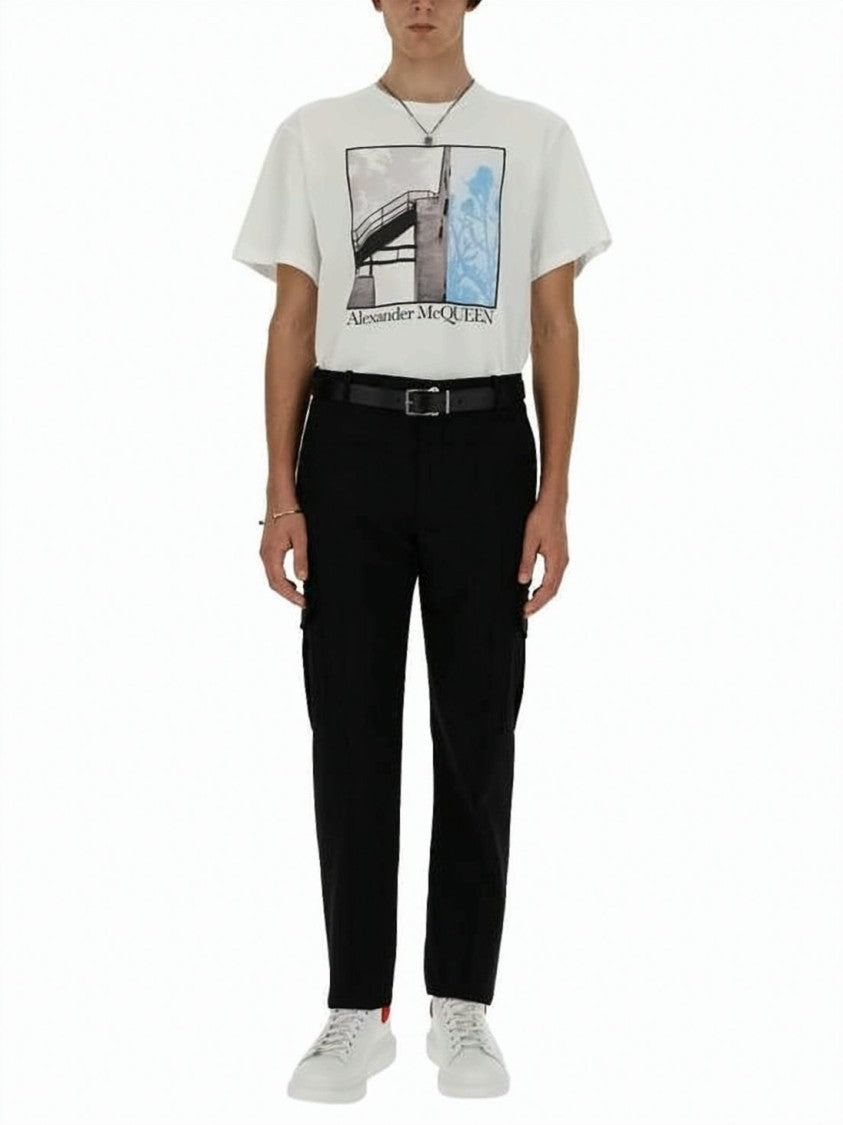 Alexander Mcqueen Relaxed Fit Short-Sleeve T-Shirt With Architectural Print