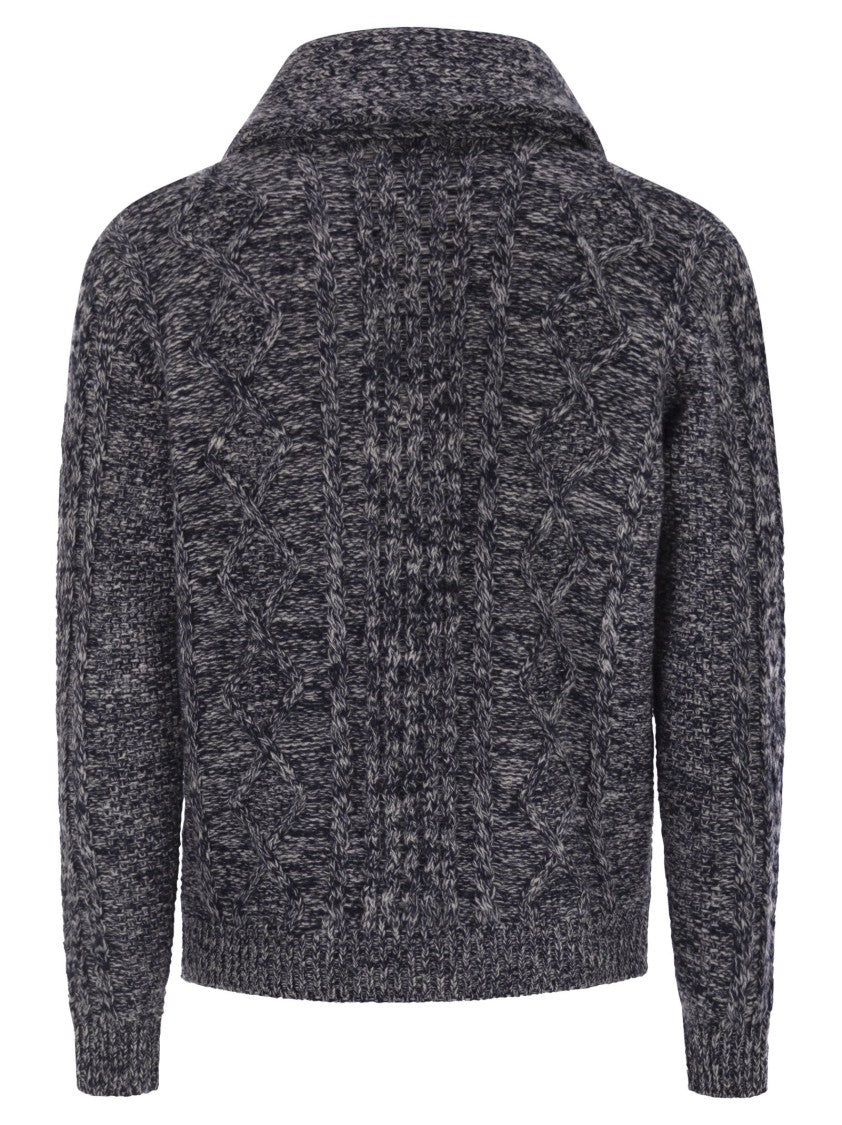 Rakki' Aran - Cardigan With Shawl Neckline