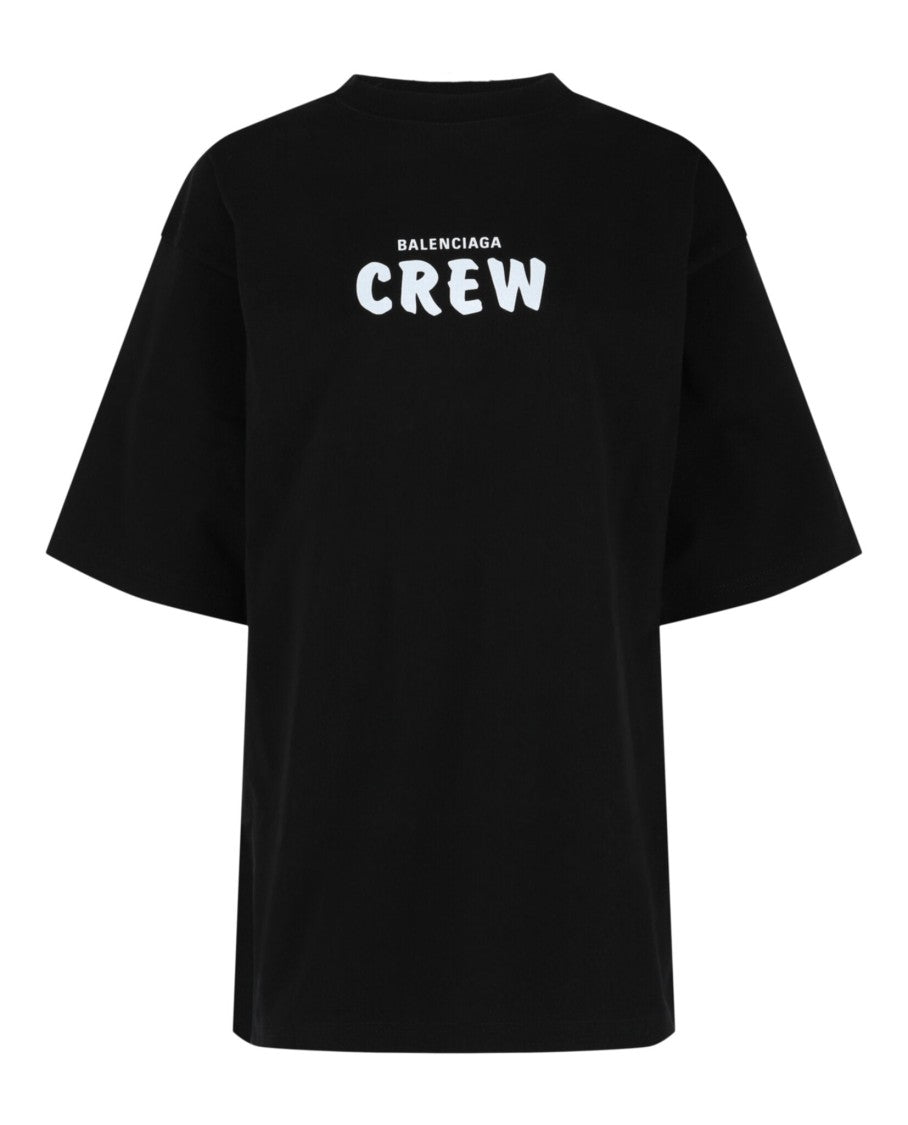 Balenciaga Oversized Crewneck T-Shirt With Striking Balenciaga Graphics