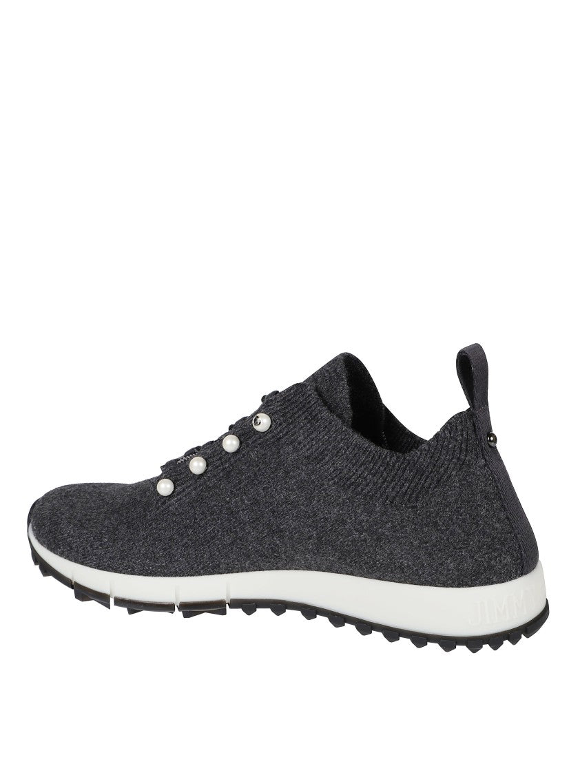 Jimmy Choo Knitted Sneakers With Pearl Accents