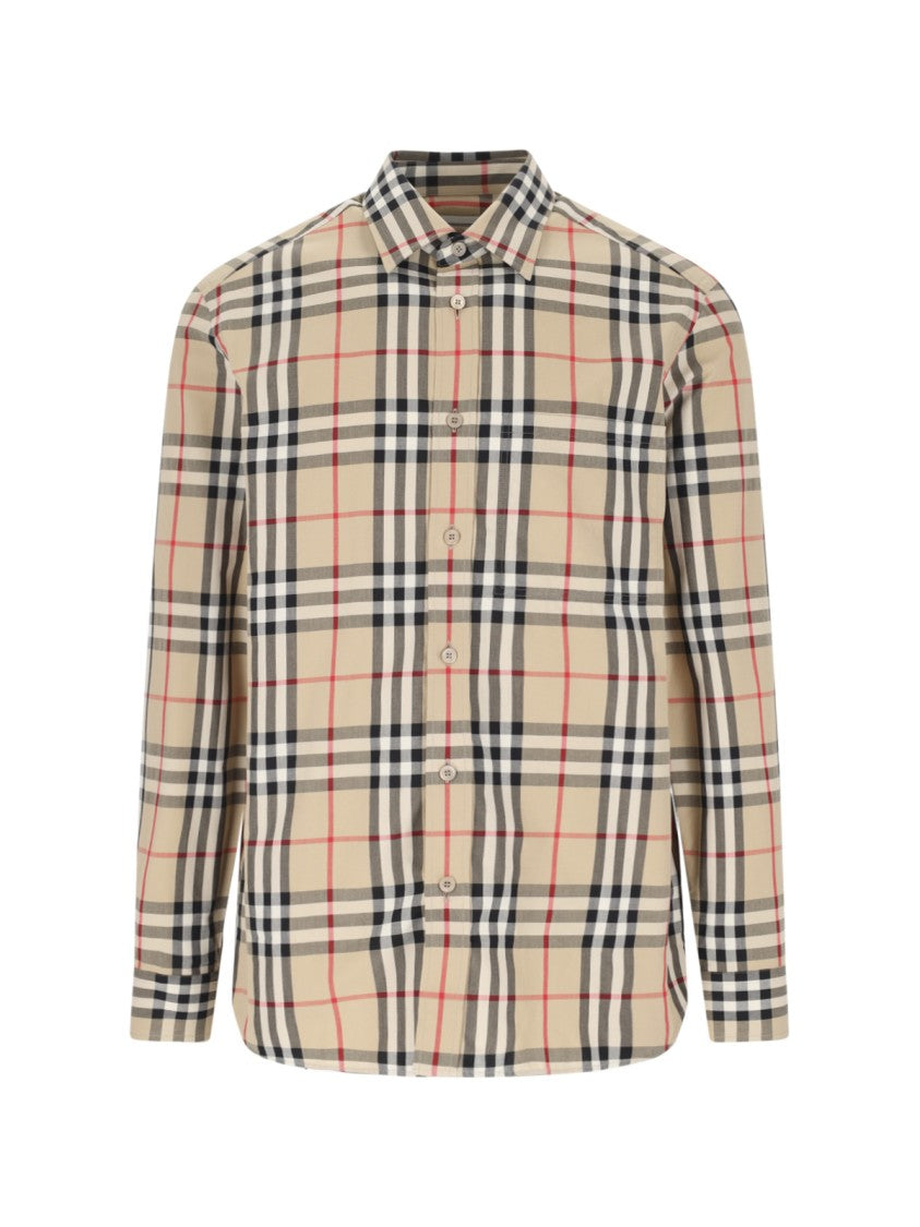 Burberry "Check" Shirt With Pocket – Beige