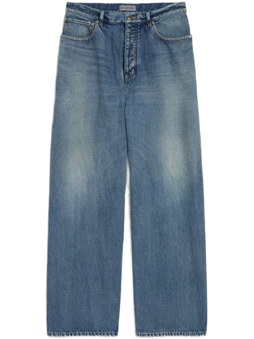 Balenciaga Baggy Fit Denim Jeans With Distressed Details