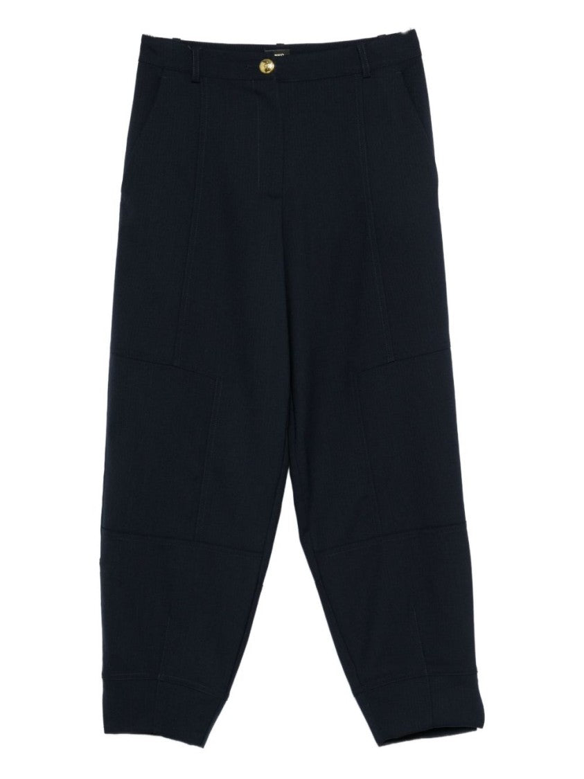 Pinko Balloon-Fit Blue Trousers With Panel Design