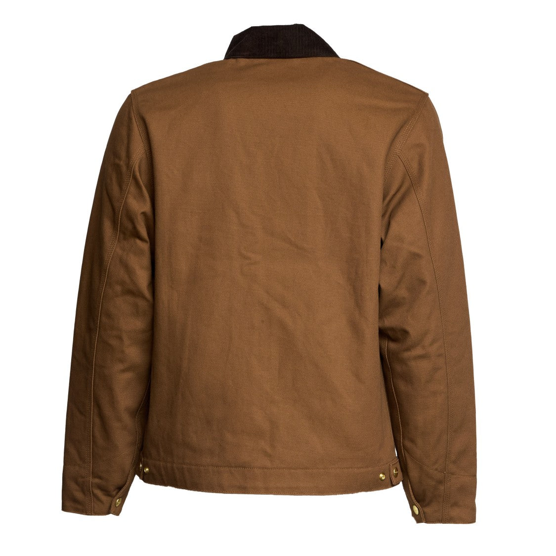 Carhartt Wip Brown Cotton Casual Jacket With Velvet Collar And Adjustable Features