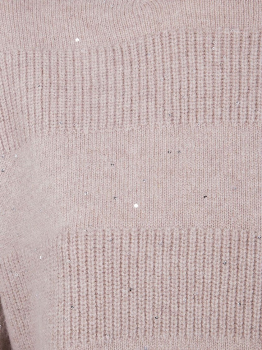 Dexterior Beige Knit Sweater With Turtleneck