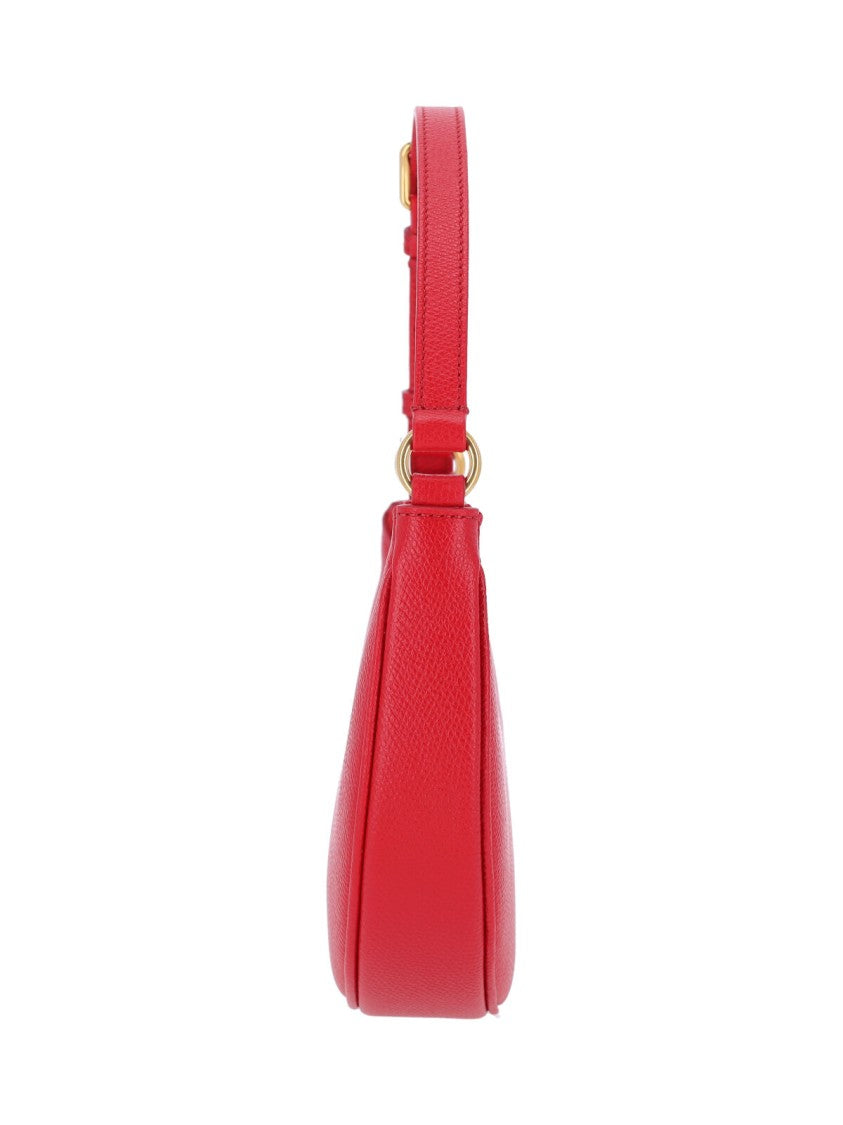Valentino Garavani Red Leather"Vlogo Signature" Mini Hobo Bag