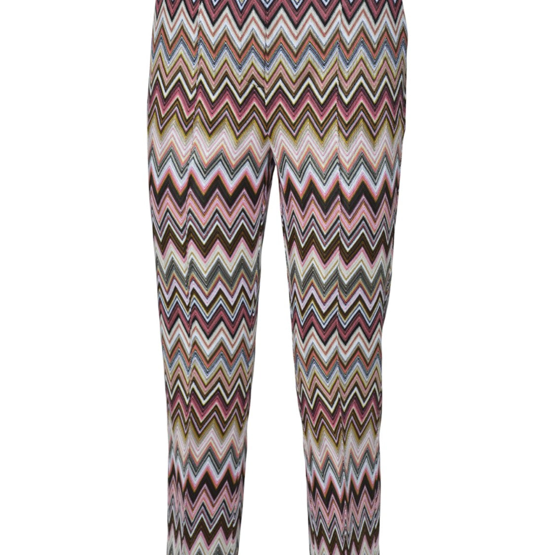 Missoni Crop Trousers In Cotton And Viscose Zig Zag Pattern Pink