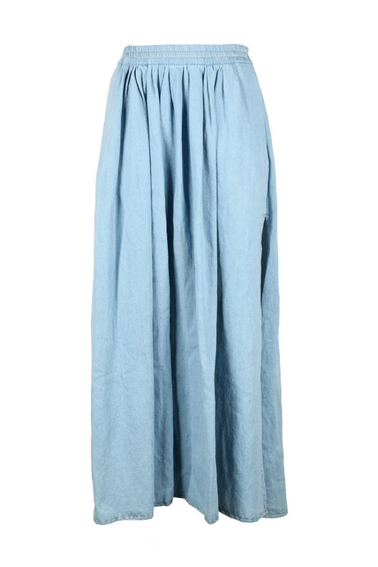Forte Forte Long Denim Skirt Linen - Denim