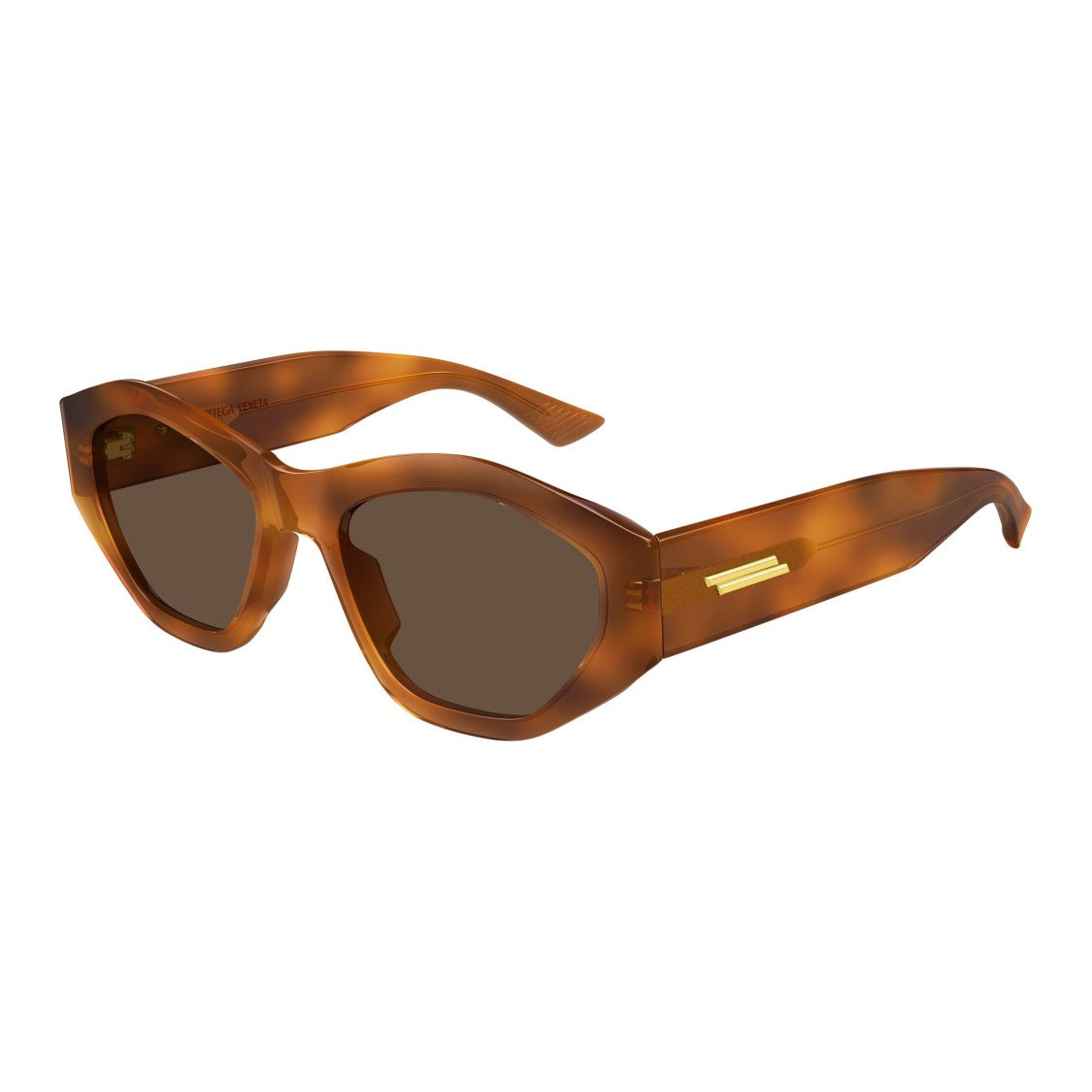 Bottega Veneta Bv1408s Angular Tortoiseshell Sunglasses