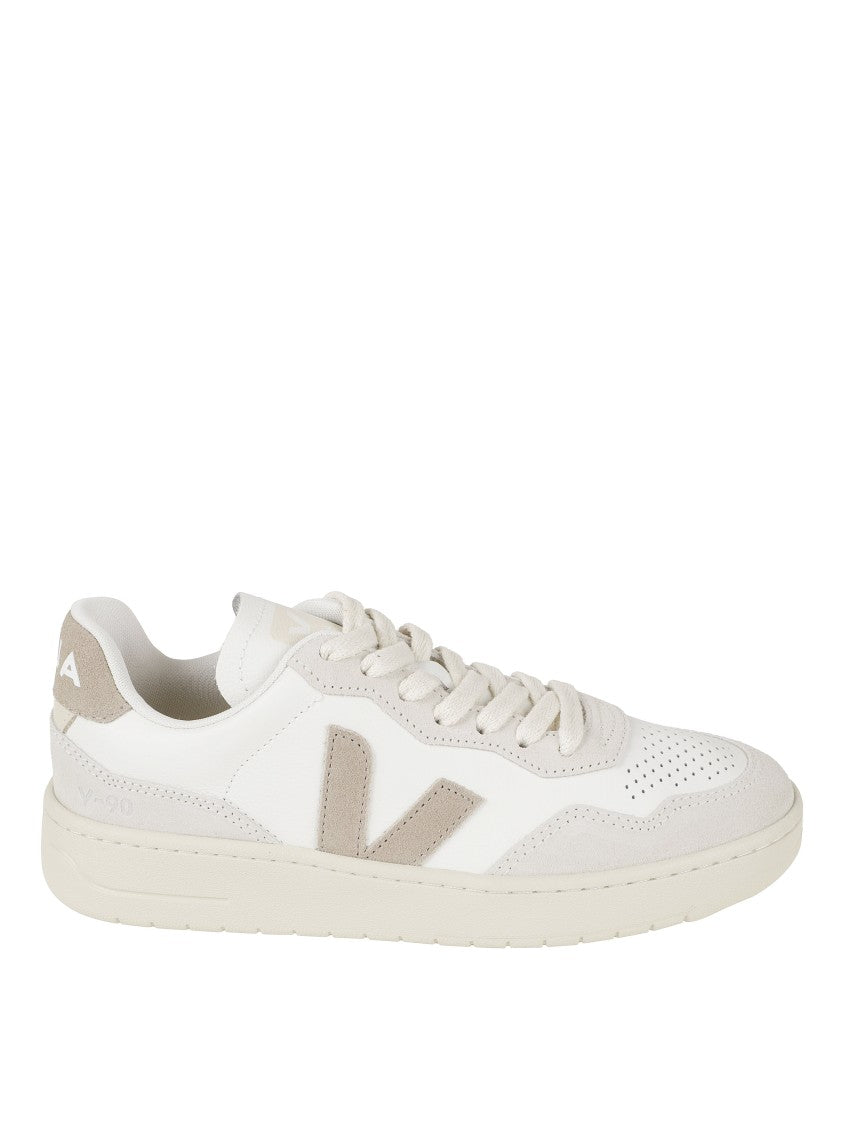 Veja Minimalist White Sneakers With Suede Accents