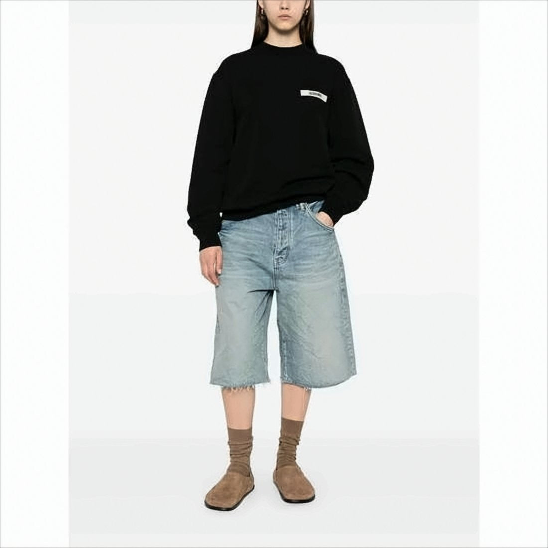 Jacquemus Relaxed Fit Long-Sleeve Shirt With Minimalist Patch Detail