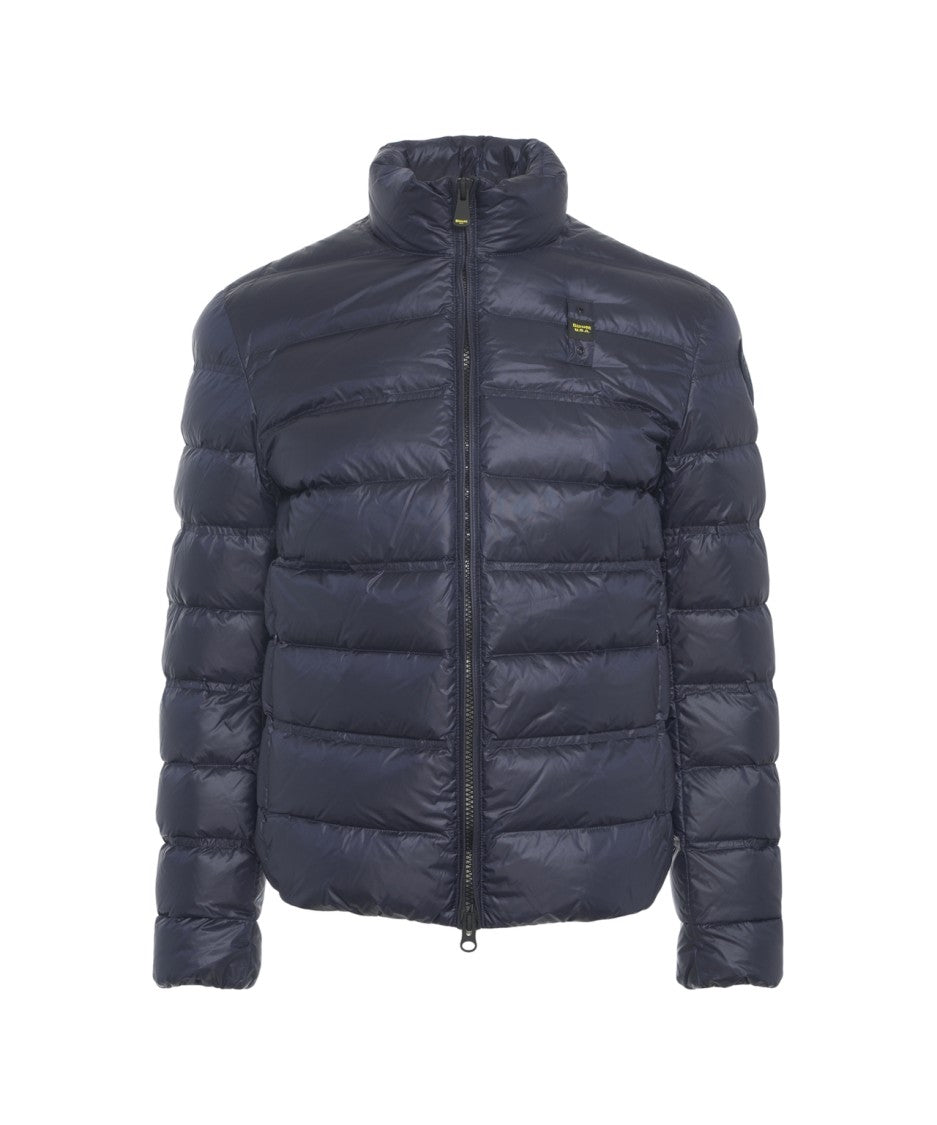 Blauer Quilted Puffer Jacket With High Collar And Functional Pockets