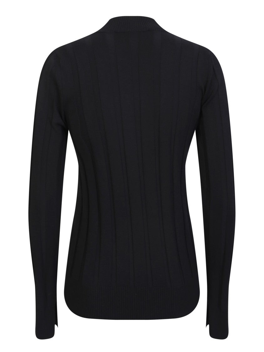 Stella Mccartney Black Ribbed Long Sleeve Top