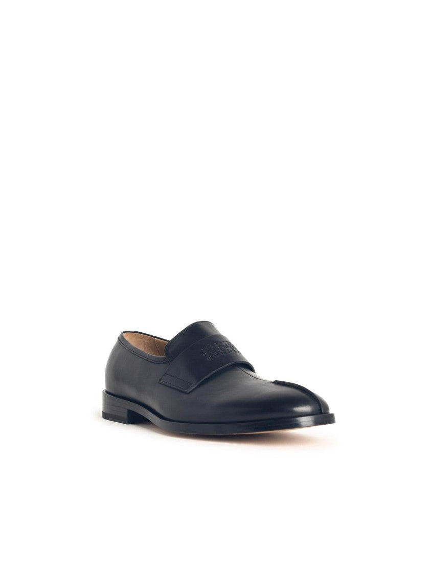 Mm6 By Maison Margiela Calfskin Leather Loafers With Front Stitching And Logo Insert