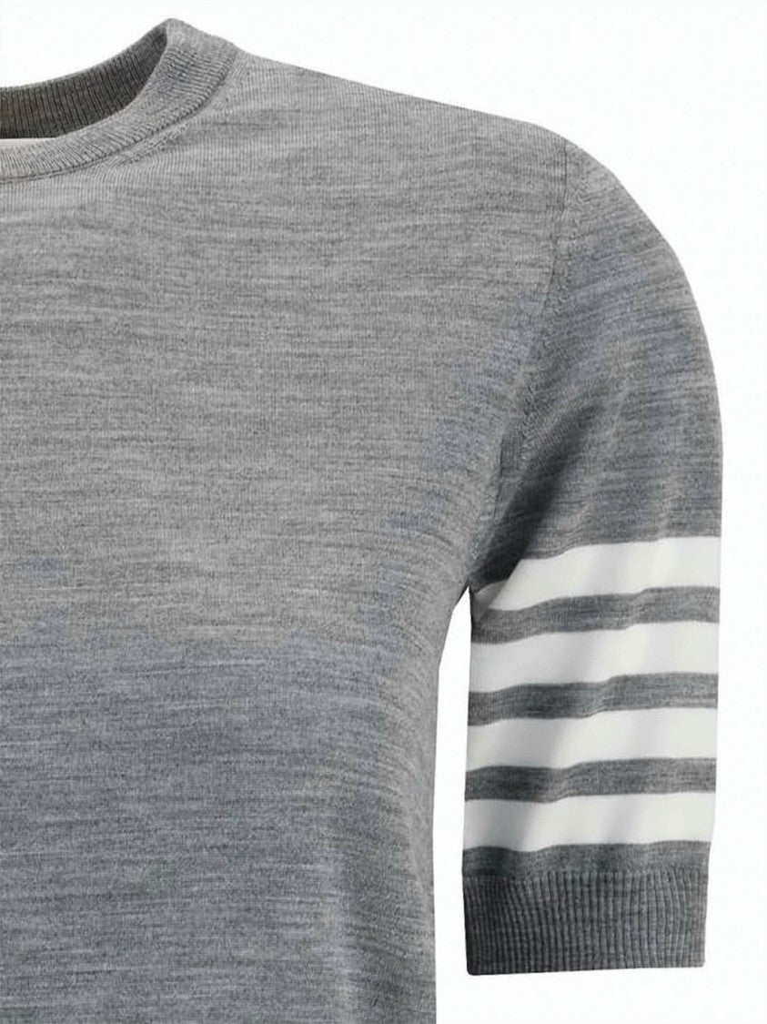 Thom Browne Fine Merino Wool Short-Sleeve Top