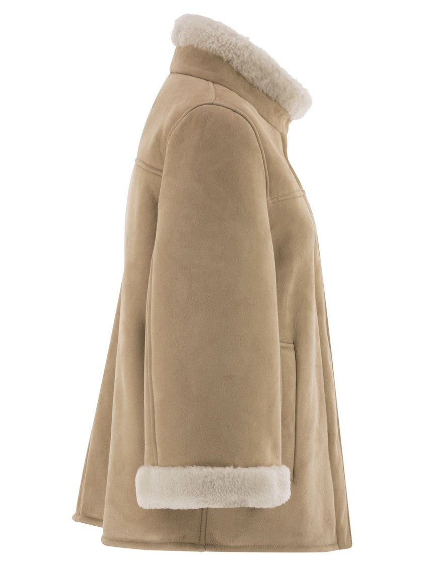 Fay Structured Sheepskin Coat