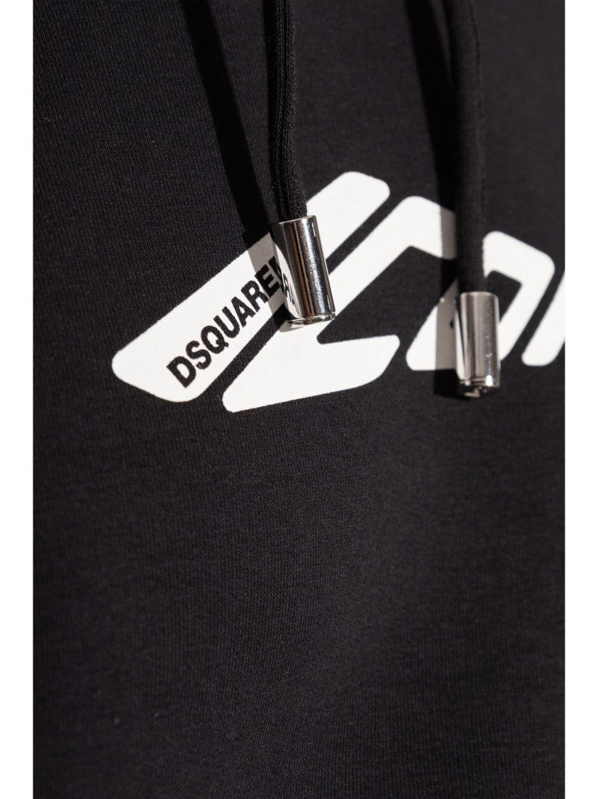 Dsquared2 Iconic Black Hooded Logo Cotton Sweatshirt
