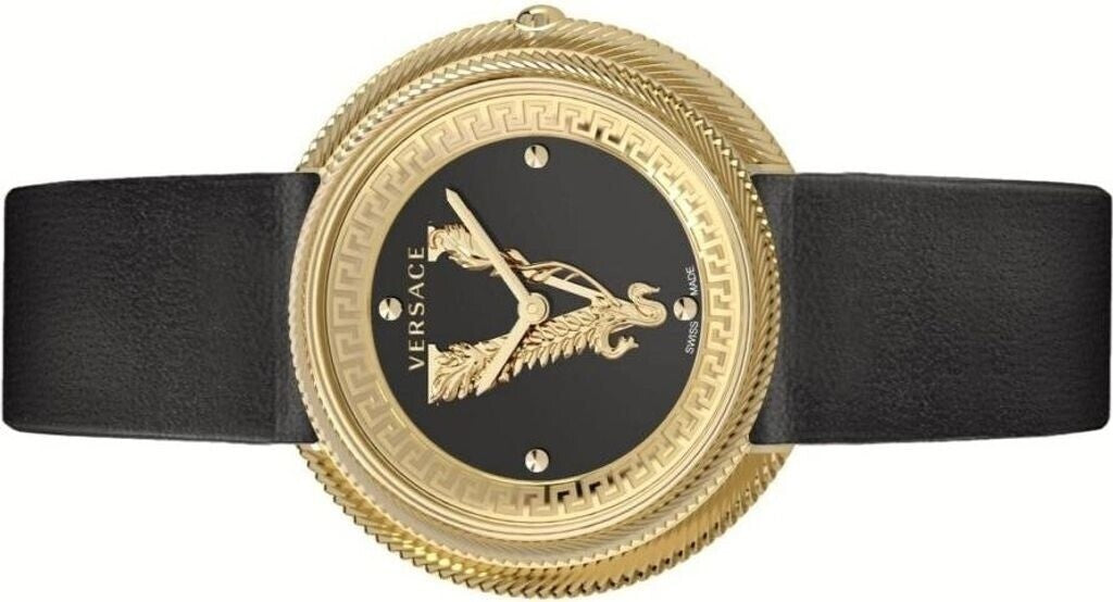 Versace Gold-Tone Stainless Steel Analog Watch With Black Dial