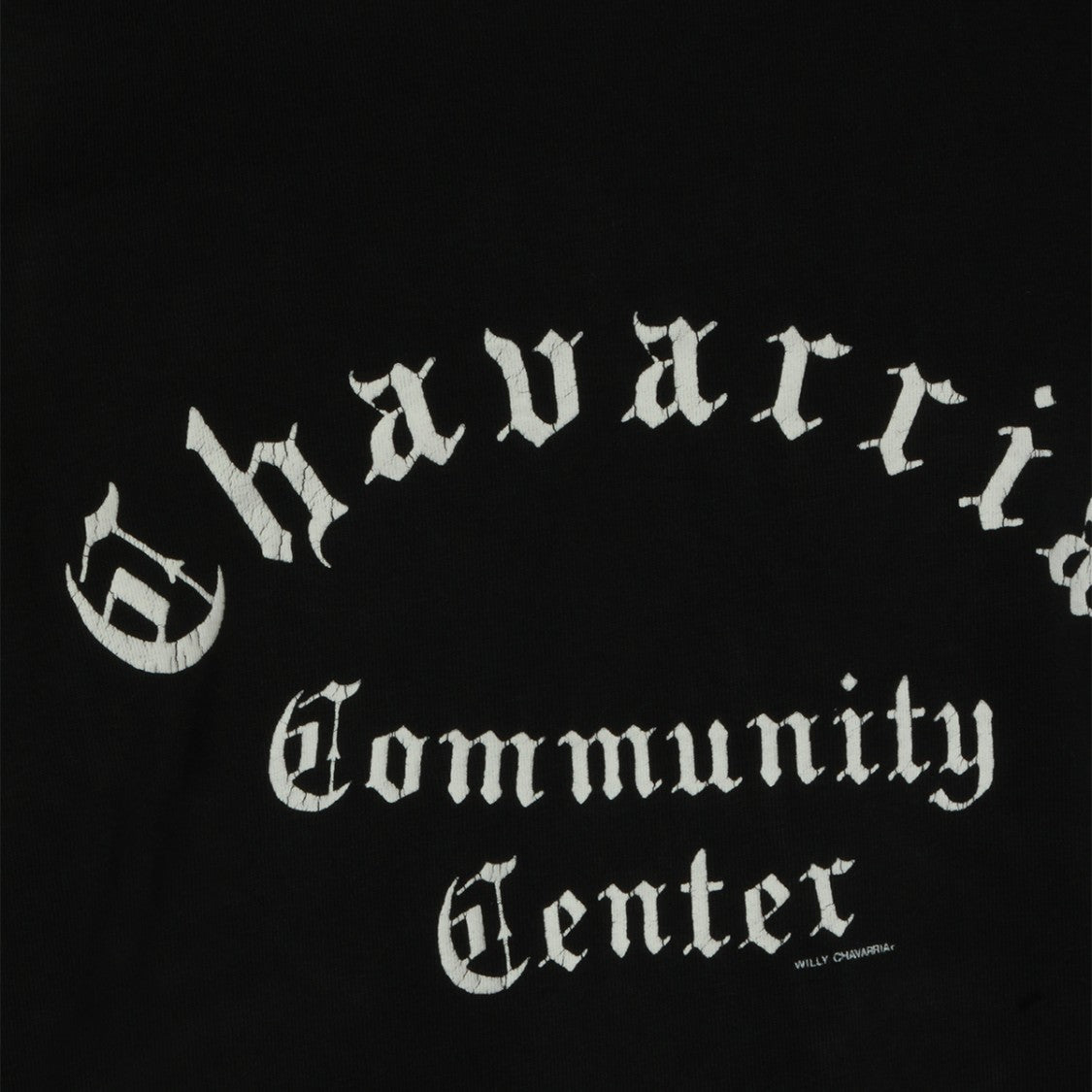 Willy Chavarria Oversized Black T-Shirt With Bold Gothic Print