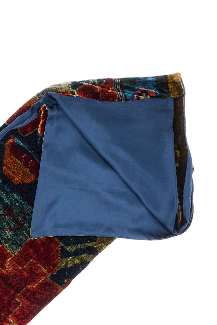 Pierre-Louis Mascia Multicolor Patchwork Geometric Intarsia Silk-Blend Scarf