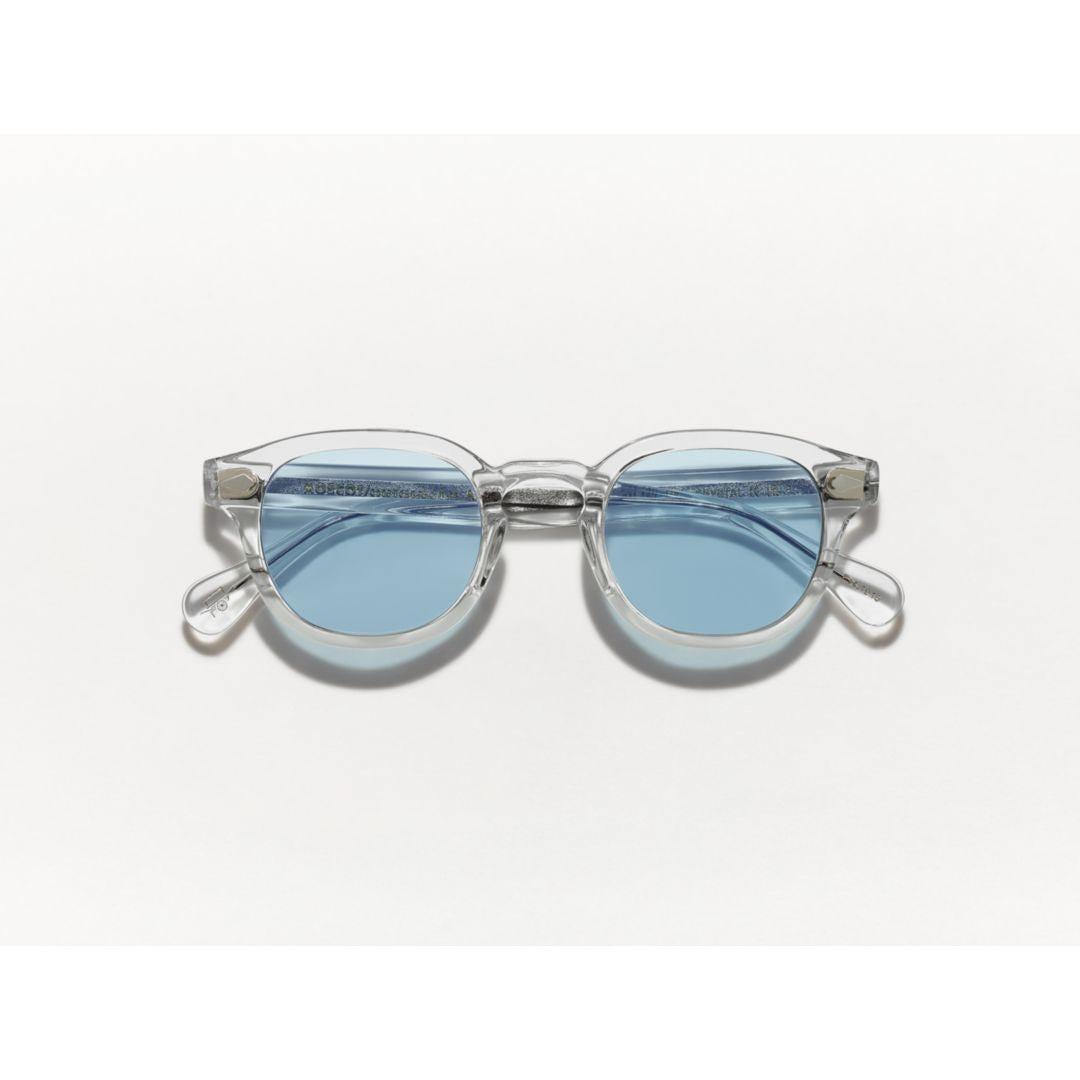 Moscot Blue Or-Lem-S Translucent Acetate Sunglasses