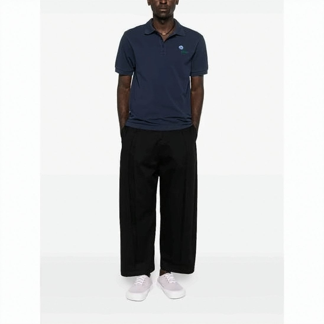 Kenzo Short-Sleeve Polo Shirt With Traditional Collar And Floral Embroidery