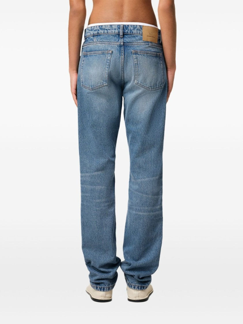 Ami Indigo Cotton Slim Jeans