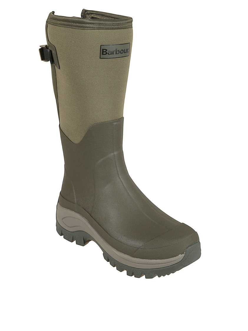 Barbour Mid-Calf Green Wellingtons With Traction Sole