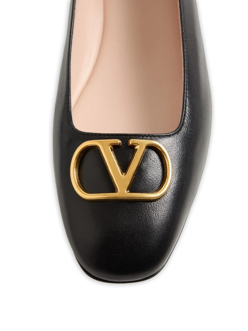 Valentino Black Vlogo Signature Pointed Toe Ballerinas