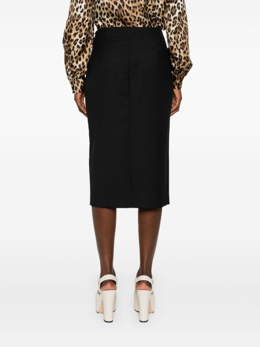 Moschino Pencil Skirt In Virgin Wool Gabardine