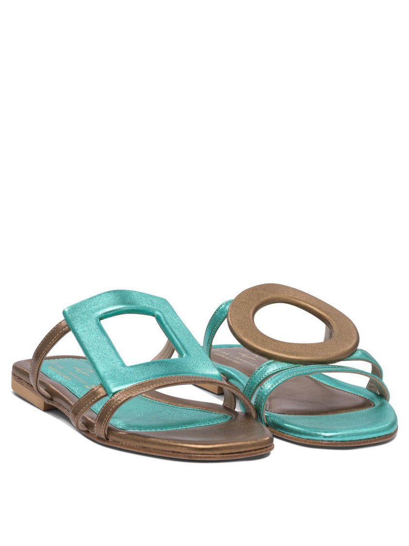 Elina Linardaki Light Blue Leather Sandals