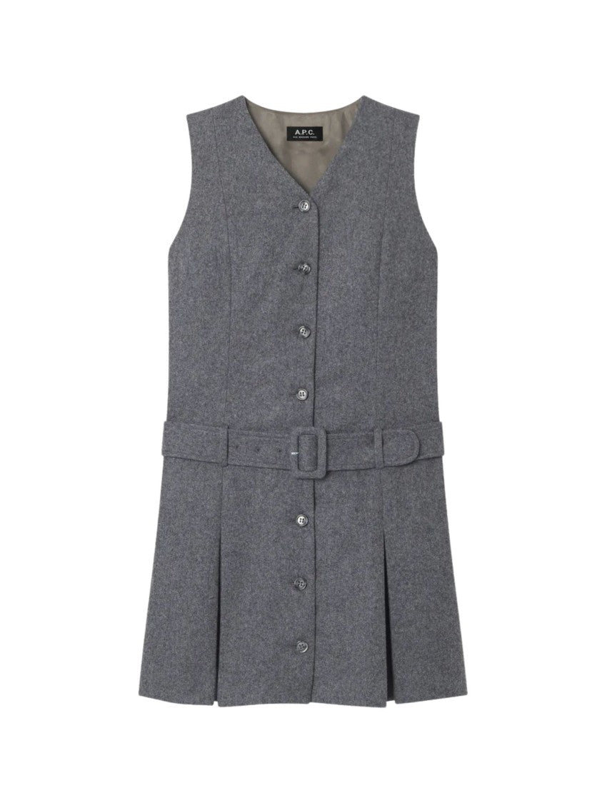 A.P.C. Sandra Tailored Pleated Midi Dress