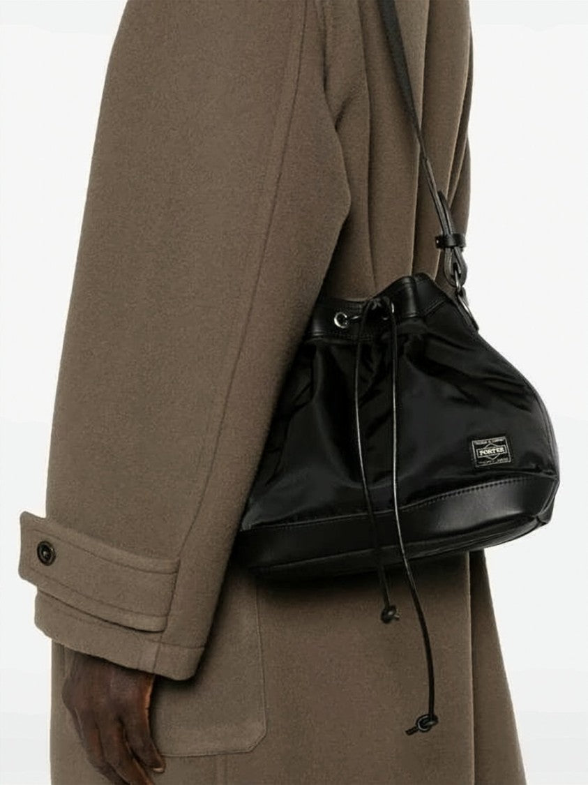 Porter Drawstring Black Tote Bag