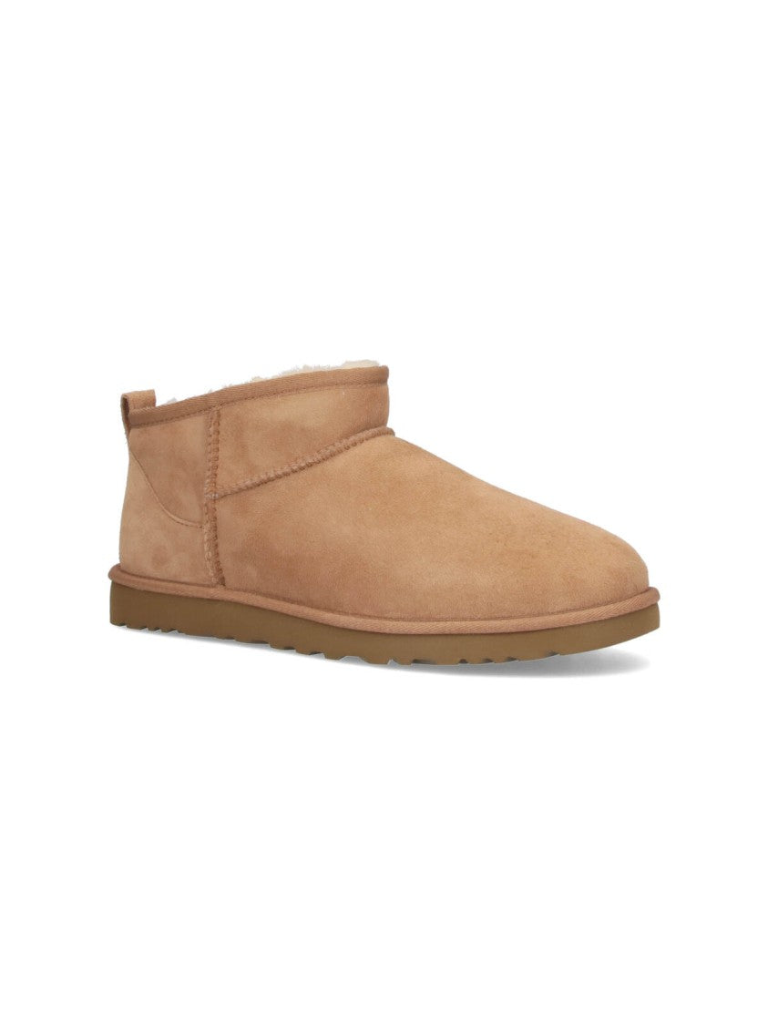 Ugg Brown Classic Ultra Mini Suede Shearling Boots