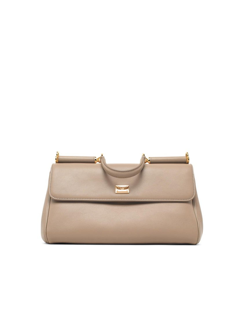 Dolce & Gabbana Beige My Sicily Calf Leather Shoulder Bag