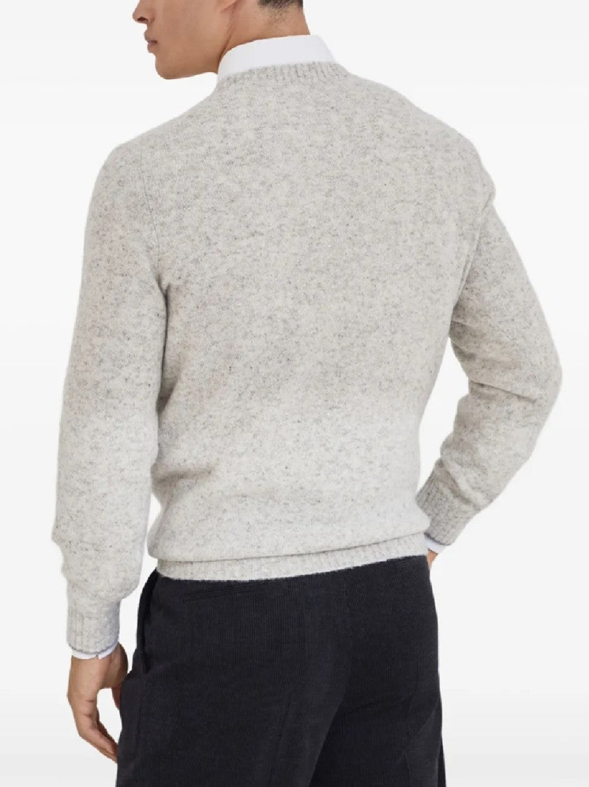 Brunello Cucinelli Crew Neck Sweater With Soft Heathered Texture