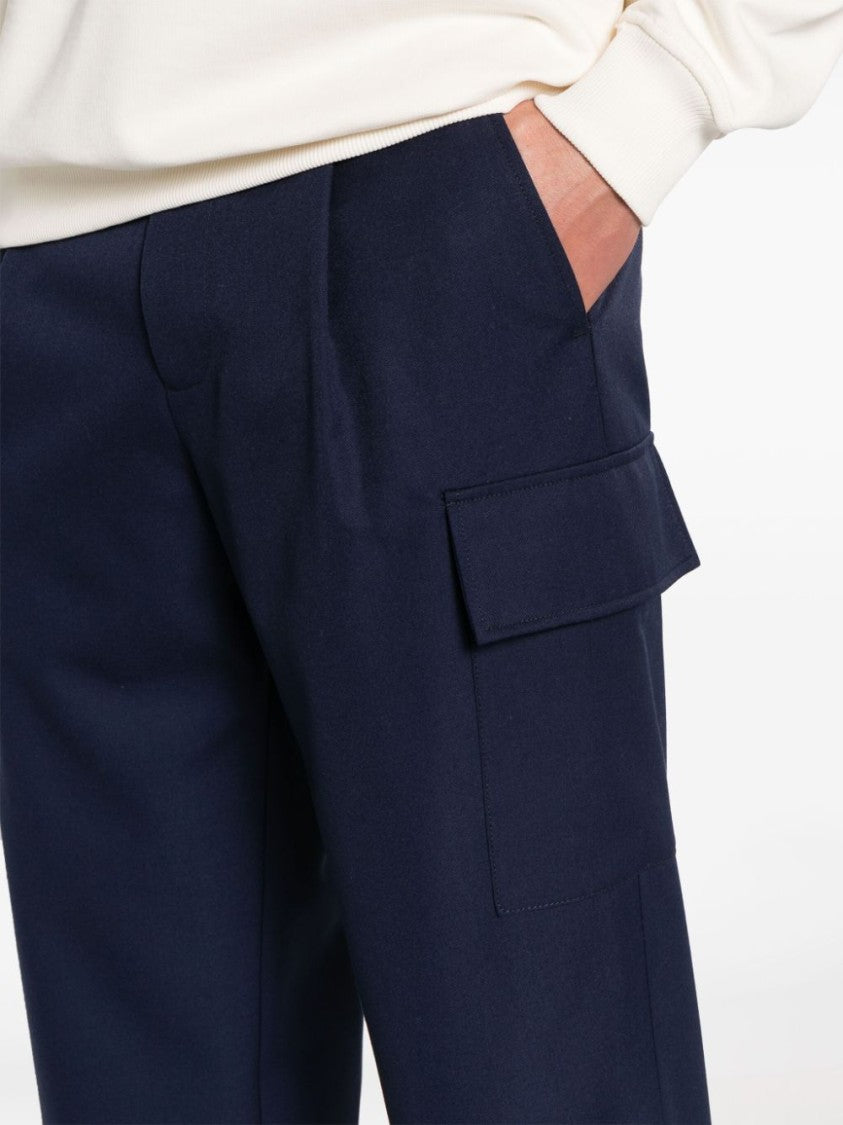 Drôle De Monsieur Navy Blue Twill Pants
