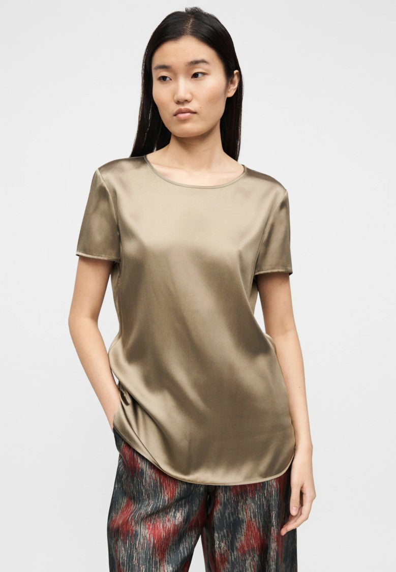 Max Mara Gray Green Silk Blend Shirt