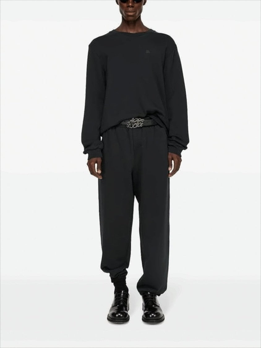 Acne Studios Minimalist Black Long-Sleeve Top With Ribbed Details