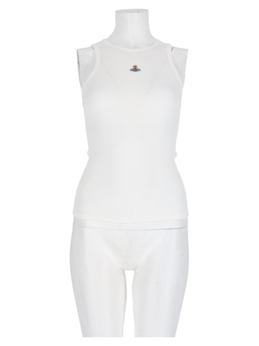 Vivienne Westwood White Sleeveless Viscose-Blend Top