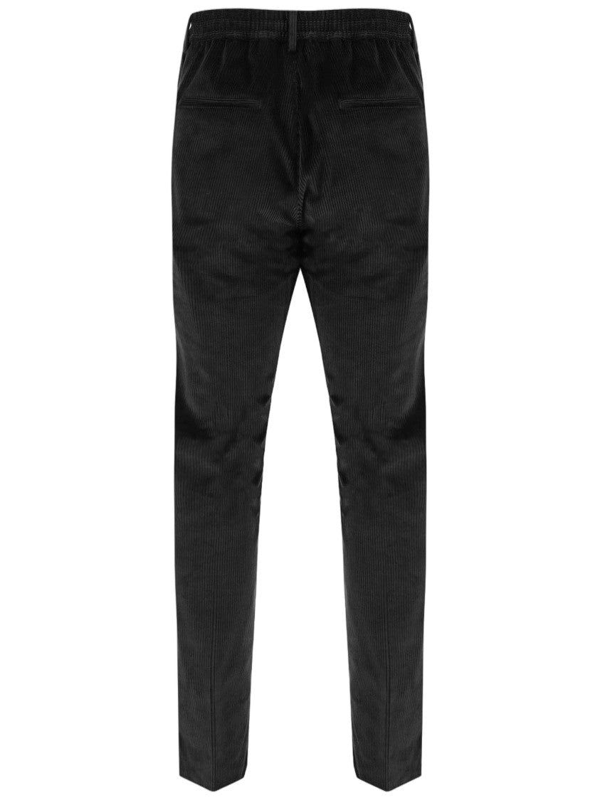 Tagliatore Stretch Cotton Velvet Pants With Ribbed Texture