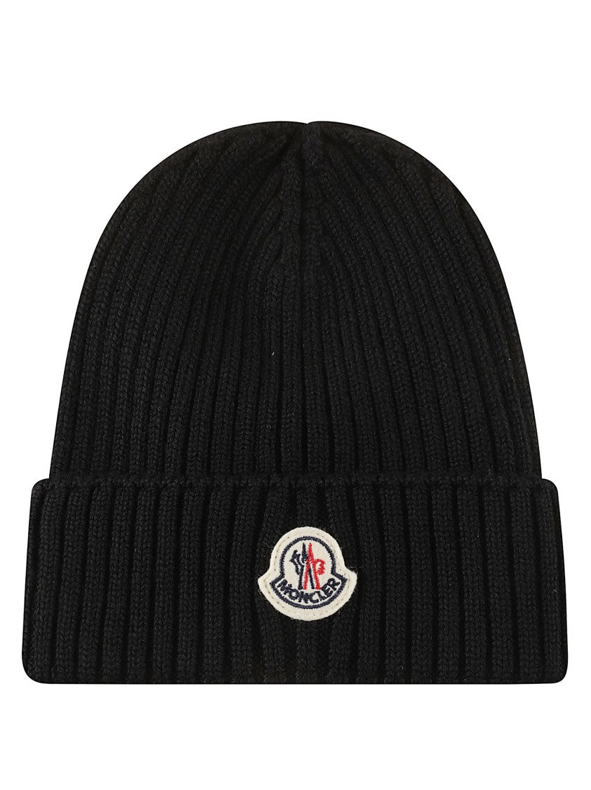 Moncler Kids Ribbed Knit Beanie Hat