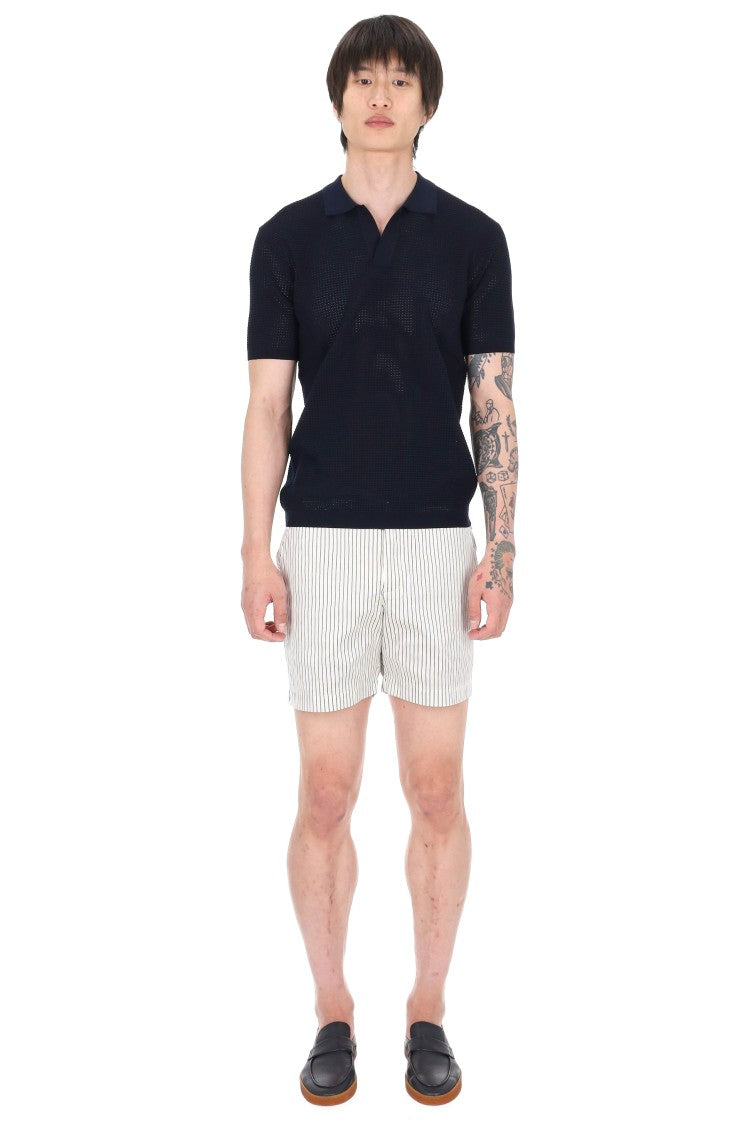 Orlebar Brown Roddy Tie Stitch Open Collar Polo Shirt