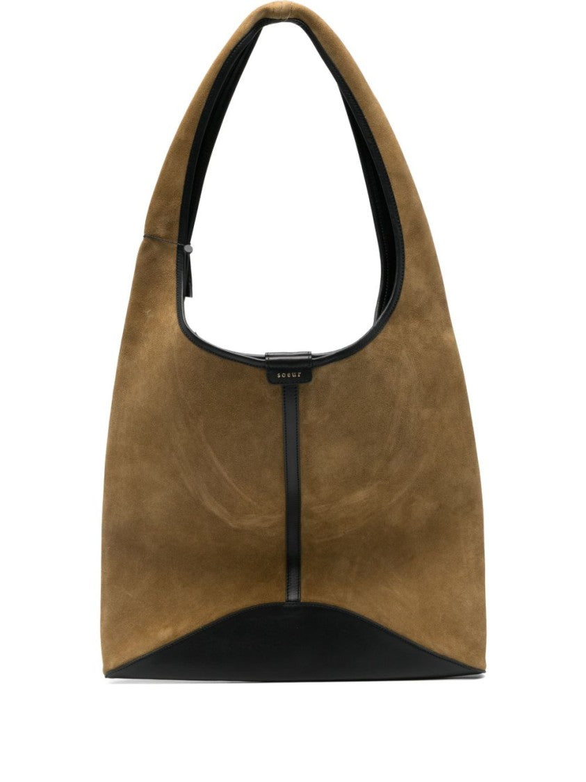Soeur Brown Lamb Leather Shopper Bag