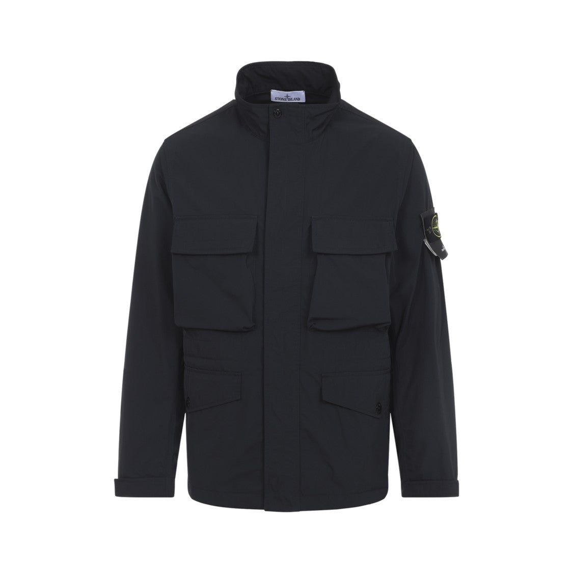 Stone Island Casual Black Jacket With High Collar