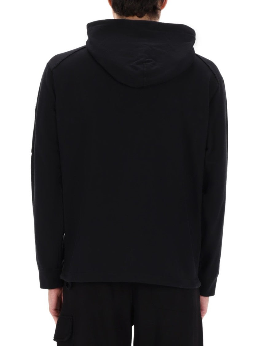 C.P. Company Half-Zip Sleeve Emblem Cotton Hoodie