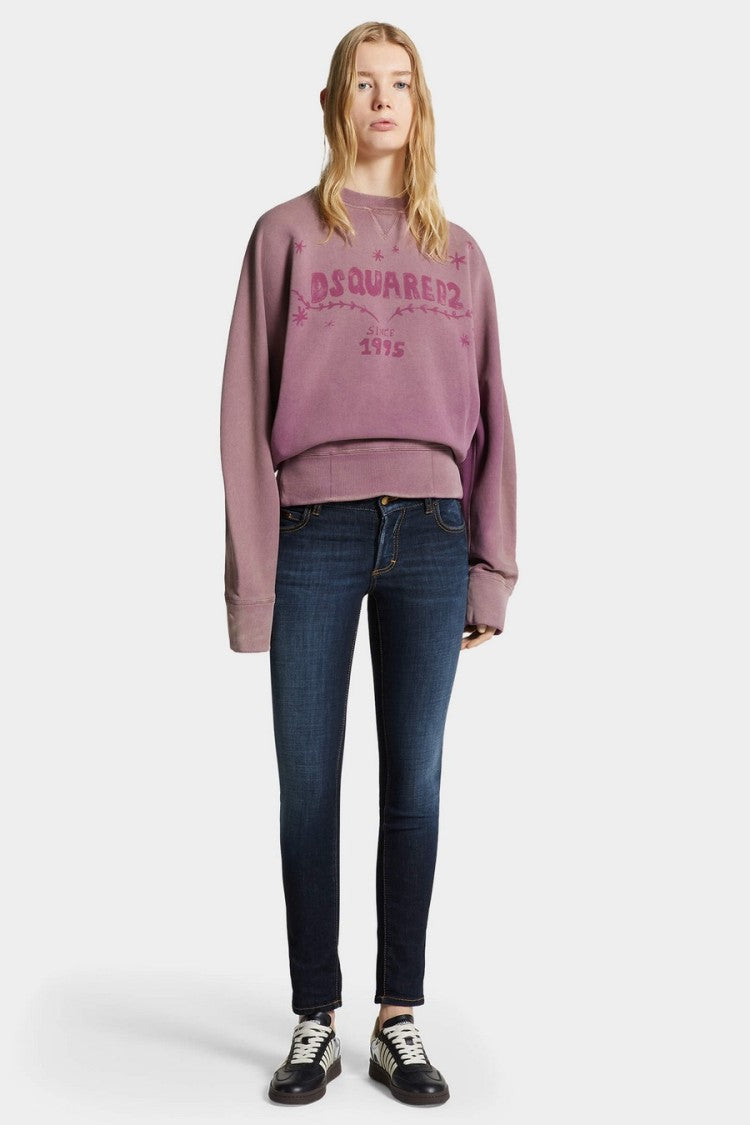 Dsquared2 Blue Cotton-Polyester Skinny Jeans