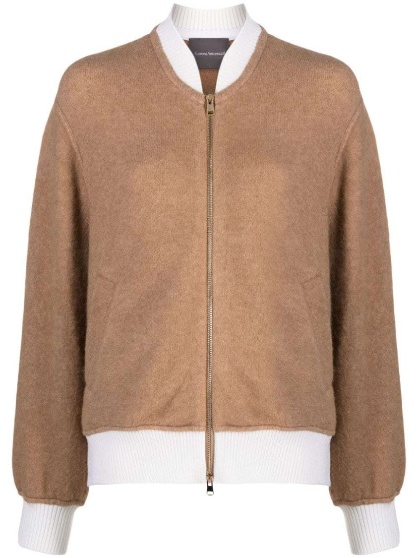 Lorena Antoniazzi Colour-Block Zip-Up Knitwear Cardigan